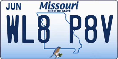 MO license plate WL8P8V