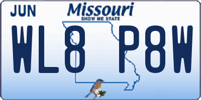 MO license plate WL8P8W