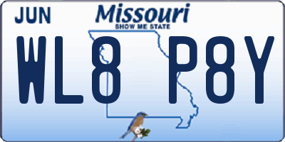 MO license plate WL8P8Y