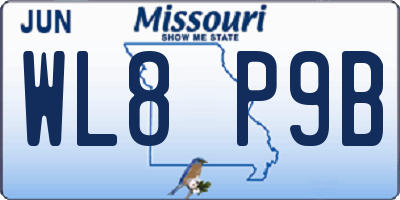 MO license plate WL8P9B