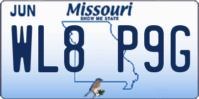 MO license plate WL8P9G