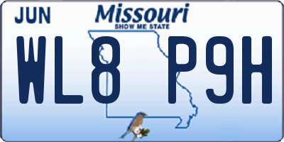 MO license plate WL8P9H