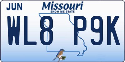 MO license plate WL8P9K