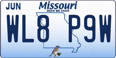 MO license plate WL8P9W