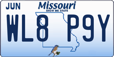 MO license plate WL8P9Y