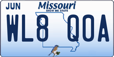MO license plate WL8Q0A