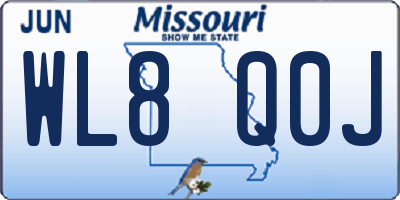MO license plate WL8Q0J