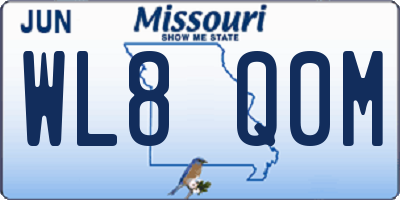 MO license plate WL8Q0M