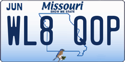 MO license plate WL8Q0P