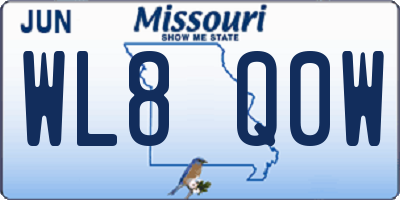 MO license plate WL8Q0W