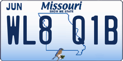 MO license plate WL8Q1B