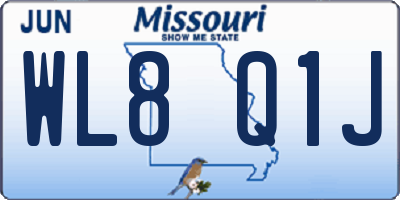 MO license plate WL8Q1J