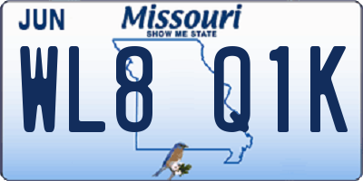 MO license plate WL8Q1K