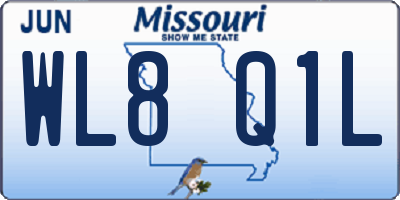 MO license plate WL8Q1L