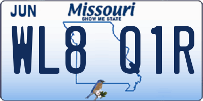 MO license plate WL8Q1R