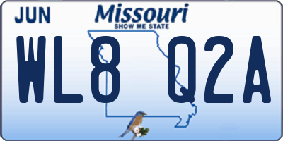 MO license plate WL8Q2A