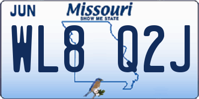 MO license plate WL8Q2J