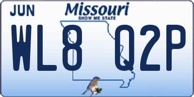 MO license plate WL8Q2P