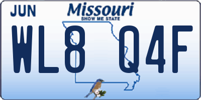 MO license plate WL8Q4F