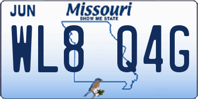 MO license plate WL8Q4G