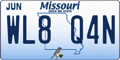 MO license plate WL8Q4N
