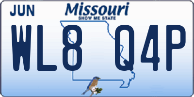 MO license plate WL8Q4P