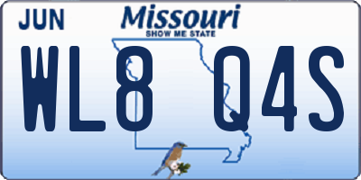 MO license plate WL8Q4S
