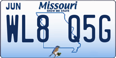 MO license plate WL8Q5G