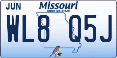 MO license plate WL8Q5J