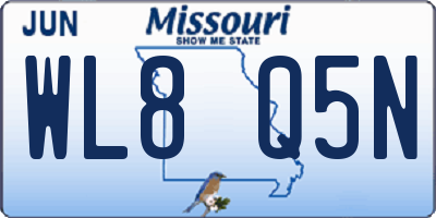 MO license plate WL8Q5N
