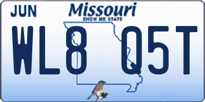 MO license plate WL8Q5T
