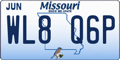 MO license plate WL8Q6P