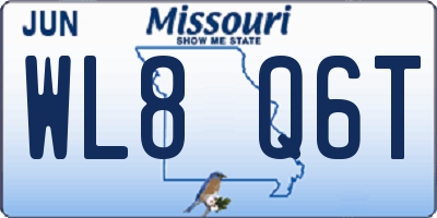 MO license plate WL8Q6T