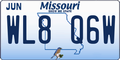 MO license plate WL8Q6W