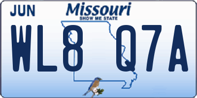MO license plate WL8Q7A