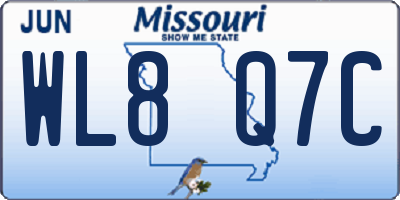MO license plate WL8Q7C