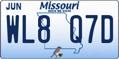 MO license plate WL8Q7D
