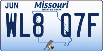 MO license plate WL8Q7F