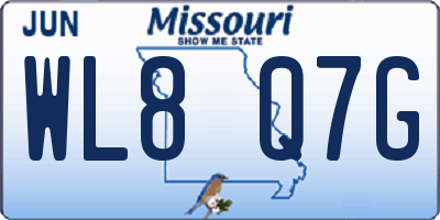 MO license plate WL8Q7G