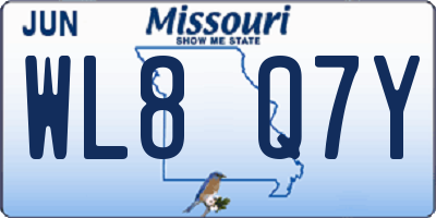 MO license plate WL8Q7Y
