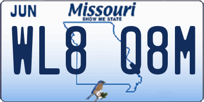 MO license plate WL8Q8M