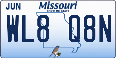 MO license plate WL8Q8N