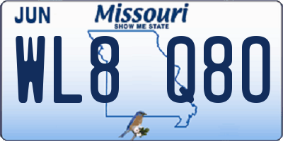 MO license plate WL8Q8O