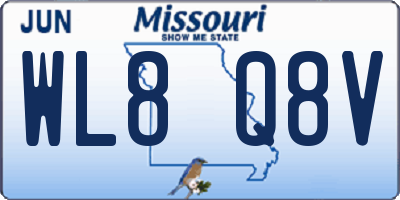 MO license plate WL8Q8V