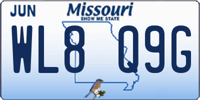 MO license plate WL8Q9G
