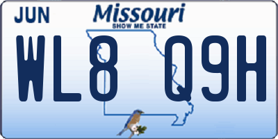 MO license plate WL8Q9H