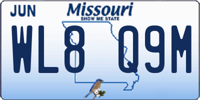 MO license plate WL8Q9M