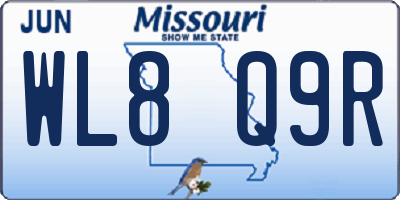 MO license plate WL8Q9R