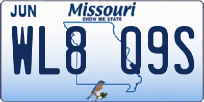 MO license plate WL8Q9S