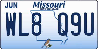 MO license plate WL8Q9U
